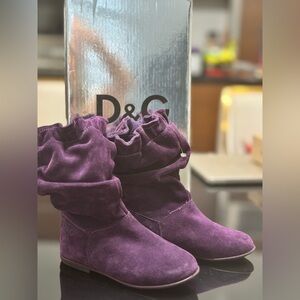 D&G Kids Vibrant Purple Boots